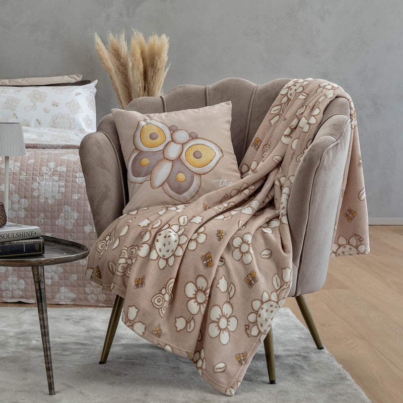THUN® Plaid con Stampa 120x160 - Fantasia Exclusive Collection Beige