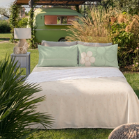 THUN® Completo Letto Matrimoniale in Cotone Iconic Elegance Daisy Green