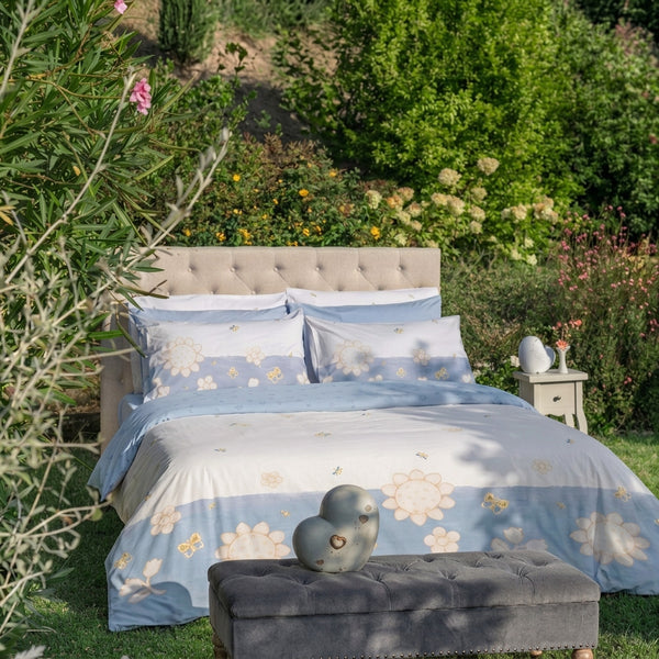 THUN® Parure Copripiumino Matrimoniale Elegance Azzurro