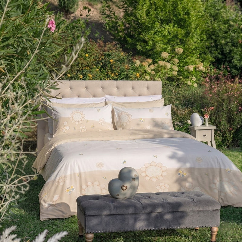 THUN® Parure Copripiumino Matrimoniale Elegance Beige