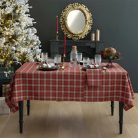 Tovaglia Tinta in Filo 140x320 cm Dolomites Dream Tartan Red - Amo La Casa Shop