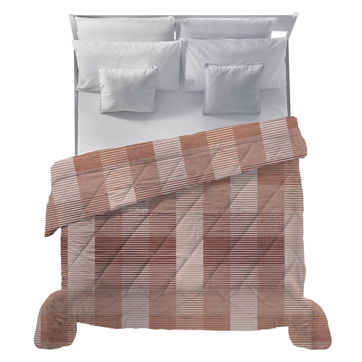 Trapunta Matrimoniale con Stampa - Fantasia Feel Me Gilbert Burgundy