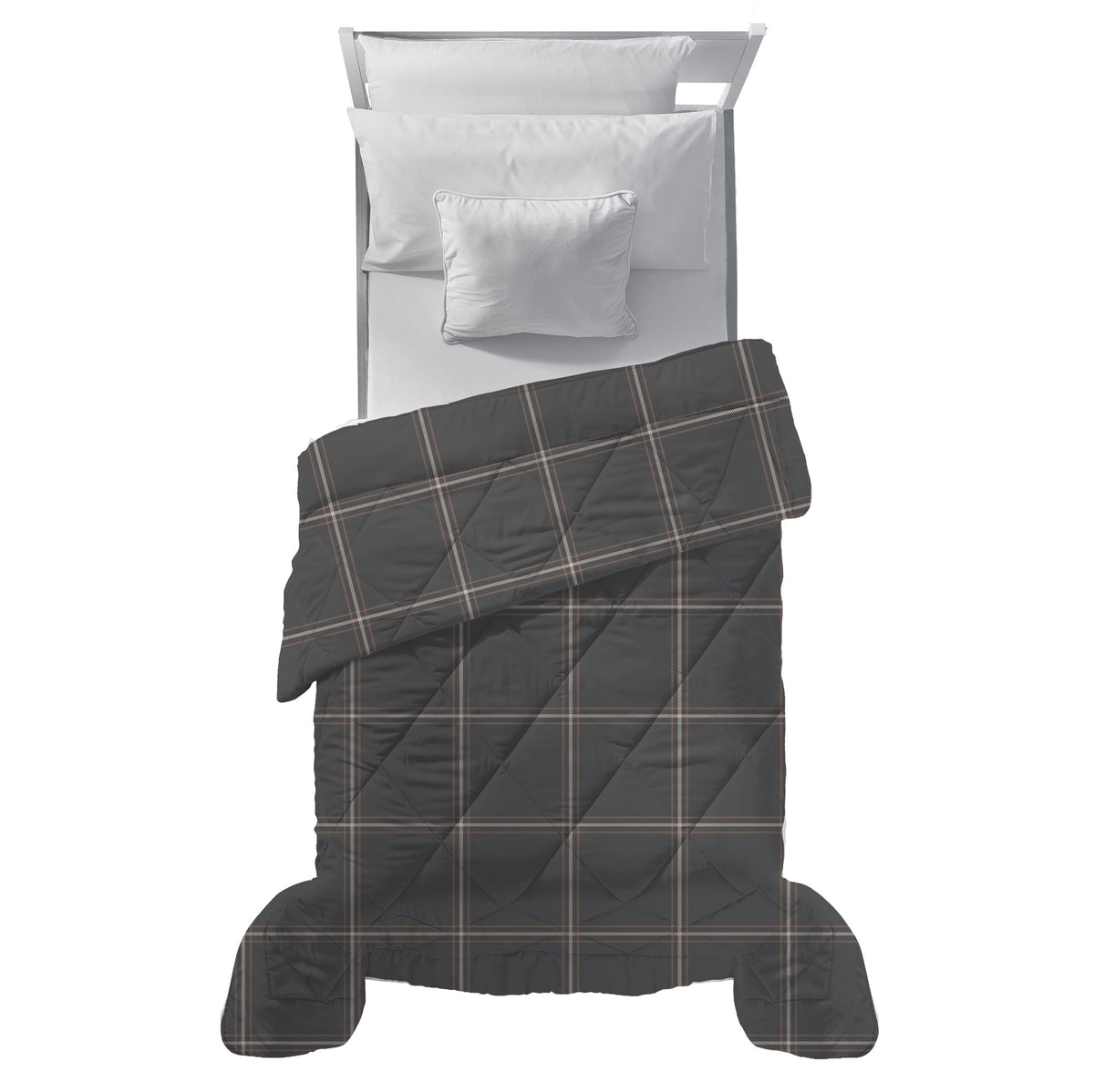 Trapunta Piazza e Mezza con Stampa - Fantasia Hug Me Mayson Dark Grey