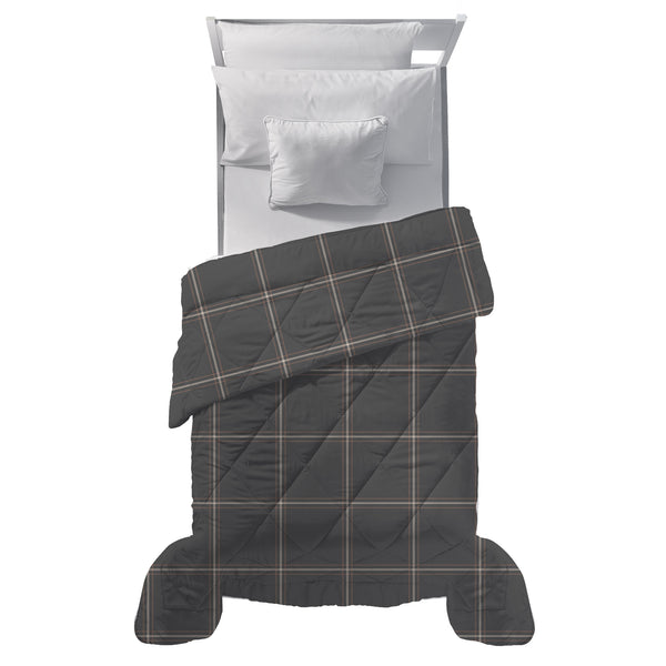 Trapunta Piazza e Mezza con Stampa - Fantasia Hug Me Mayson Dark Grey