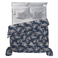 Trapunta Matrimoniale con Stampa - Fantasia Dream Me Amber Dark Blue
