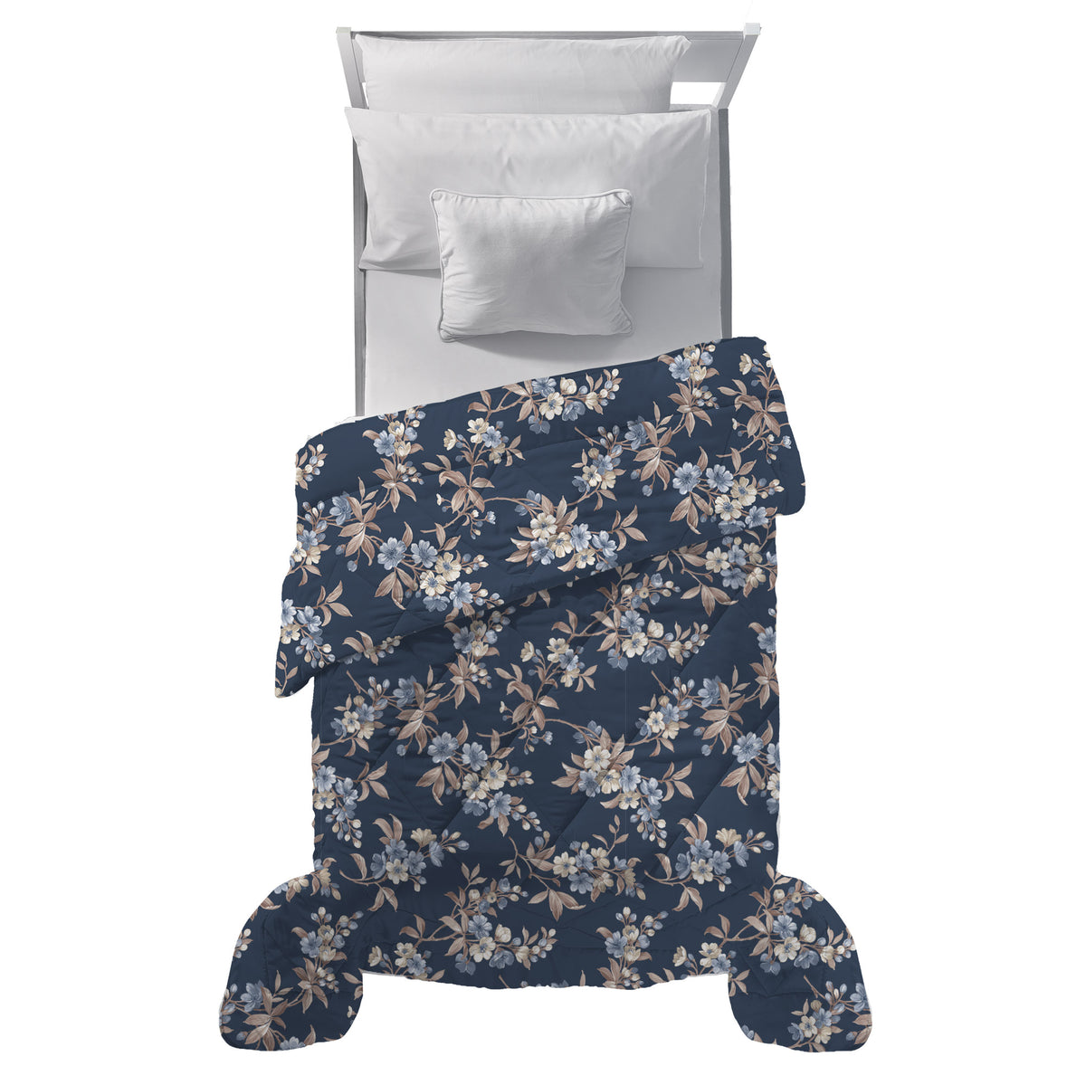 Trapunta Singola con Stampa - Fantasia Dream Me Amber Dark Blue