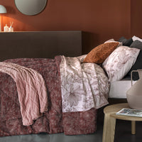 Trapunta Matrimoniale con Stampa - Fantasia Feel Me Alina Burgundy
