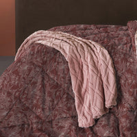 Trapunta Matrimoniale con Stampa - Fantasia Feel Me Alina Burgundy