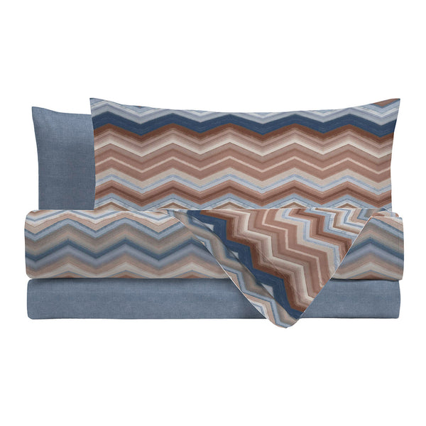 Parure Copripiumino Piazza e Mezza in Cotone con Stampa - Fantasia Dream Me Ysidro Blue