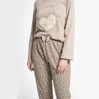THUN® Pigiama Lungo Donna Zaria - Beige