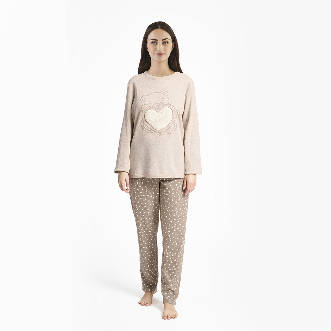 THUN® Pigiama Lungo Donna Zaria - Beige