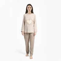THUN® Pigiama Lungo Donna Zaria - Beige