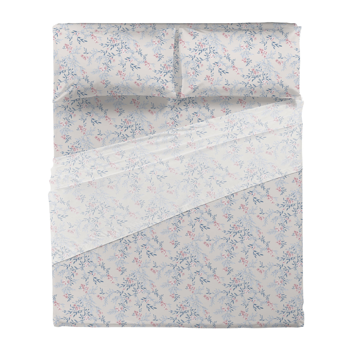 Completo Letto Matrimoniale Softy Yarn con Stampa - Fantasia Adelaide Blue