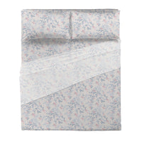 Completo Letto Matrimoniale Softy Yarn con Stampa - Fantasia Adelaide Blue