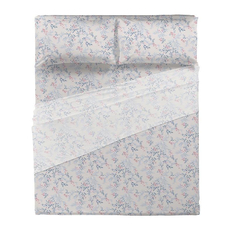 Completo Letto Matrimoniale Softy Yarn con Stampa - Fantasia Adelaide Blue