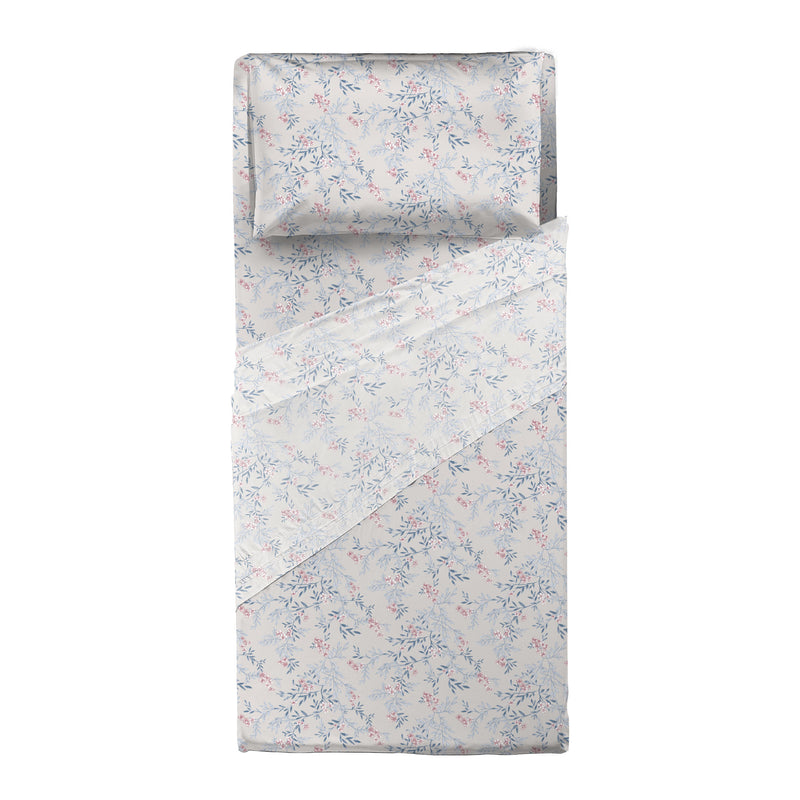 Completo Letto Singolo Softy Yarn con Stampa - Fantasia Adelaide Blue