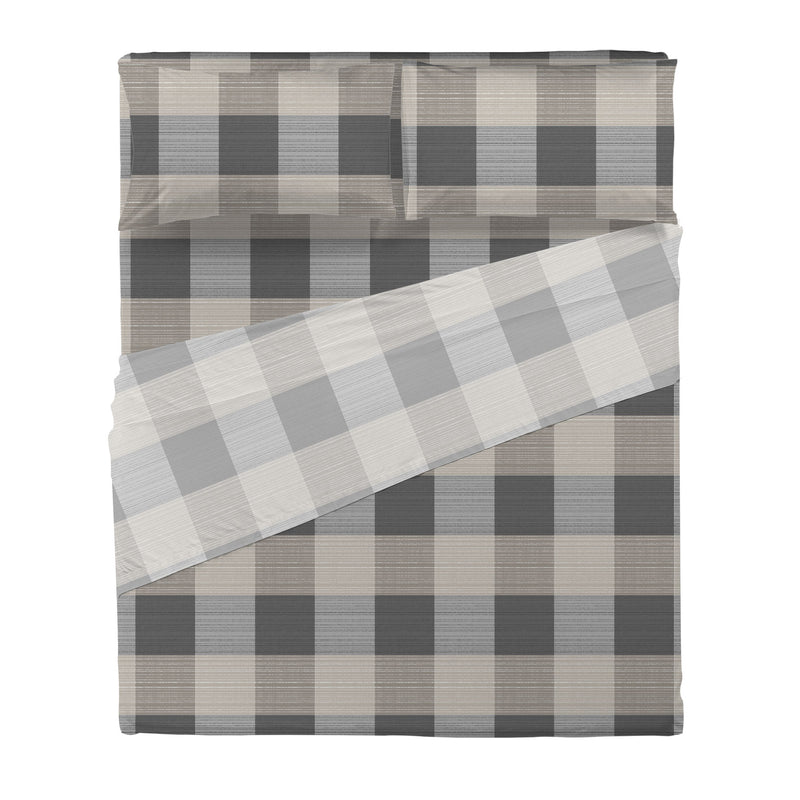 Completo Letto Matrimoniale Softy Yarn con Stampa - Fantasia Ally Taupe