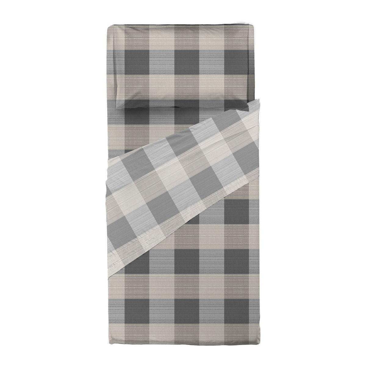 Completo Letto Singolo Softy Yarn con Stampa - Fantasia Ally Taupe