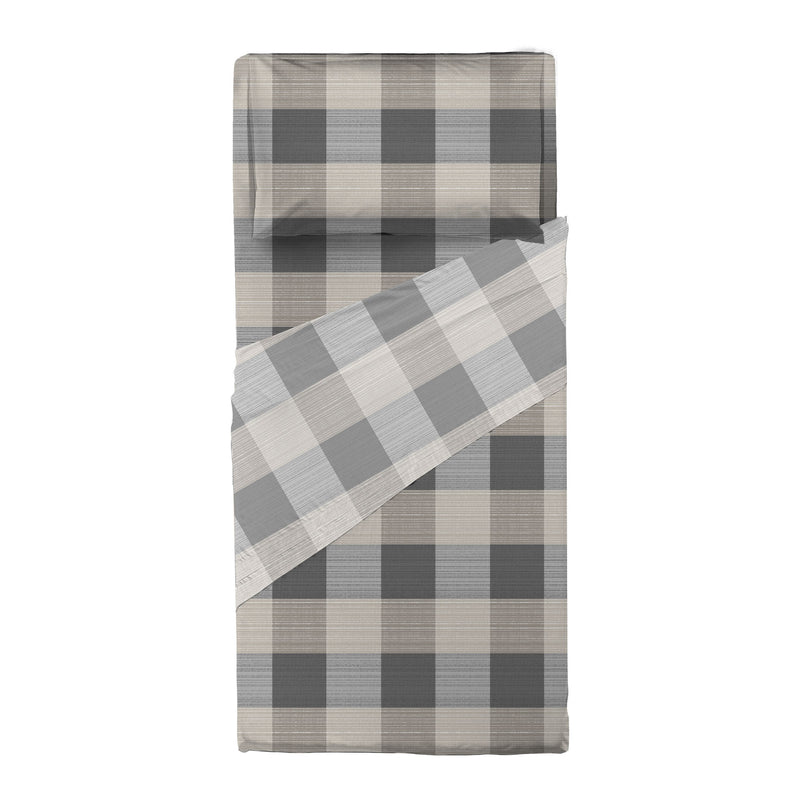 Completo Letto Singolo Softy Yarn con Stampa - Fantasia Ally Taupe