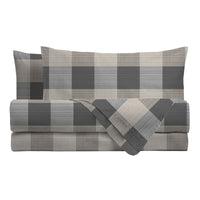 Completo Letto Matrimoniale Softy Yarn con Stampa - Fantasia Ally Taupe