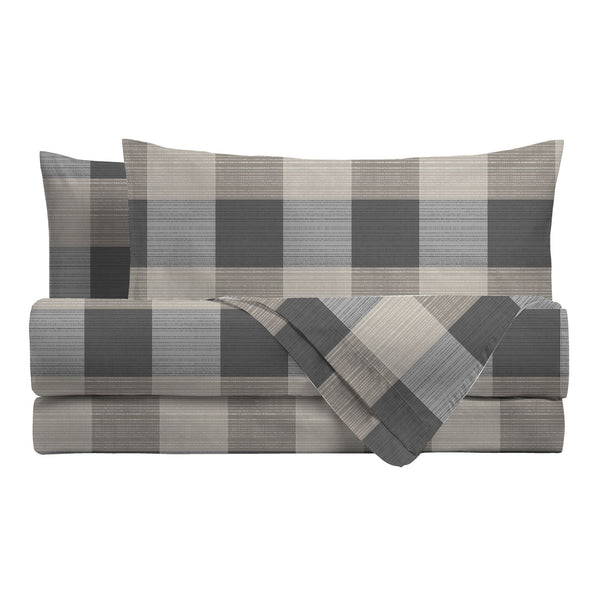Completo Letto Matrimoniale Softy Yarn con Stampa - Fantasia Ally Taupe