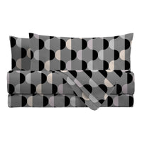 Parure Copripiumino Matrimoniale in Cotone Contemporary - Fantasia Almrik Grigio - Amo La Casa Shop