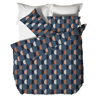Parure Copripiumino Matrimoniale in Cotone Contemporary - Fantasia Almrik Blu - Amo La Casa Shop