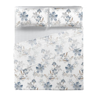 Di Maestro Completo Letto Stampato  Matrimoniale Amal Light Blue