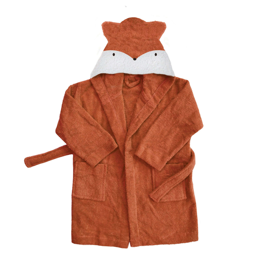 Accappatoio Per Bambini in Puro Cotone Con Cappuccio Funny Fox Orange: Ecologico, Morbido, Ipoallergenico - Amo La Casa Shop