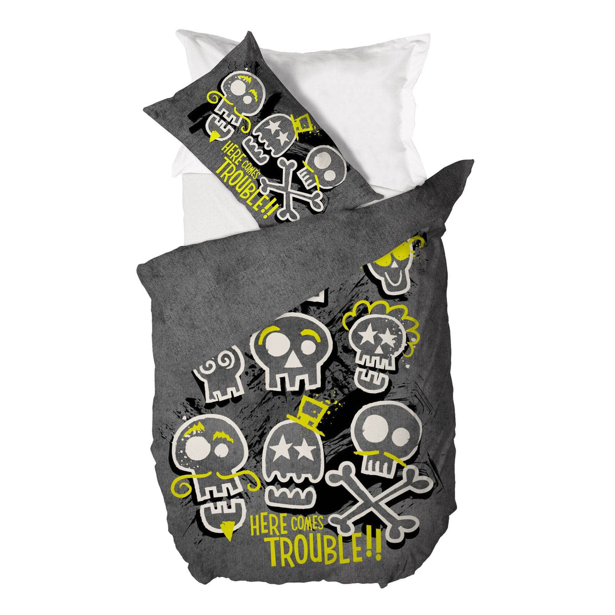 Copripiumino Digitale Singolo Trouble Grey - Amo La Casa Shop