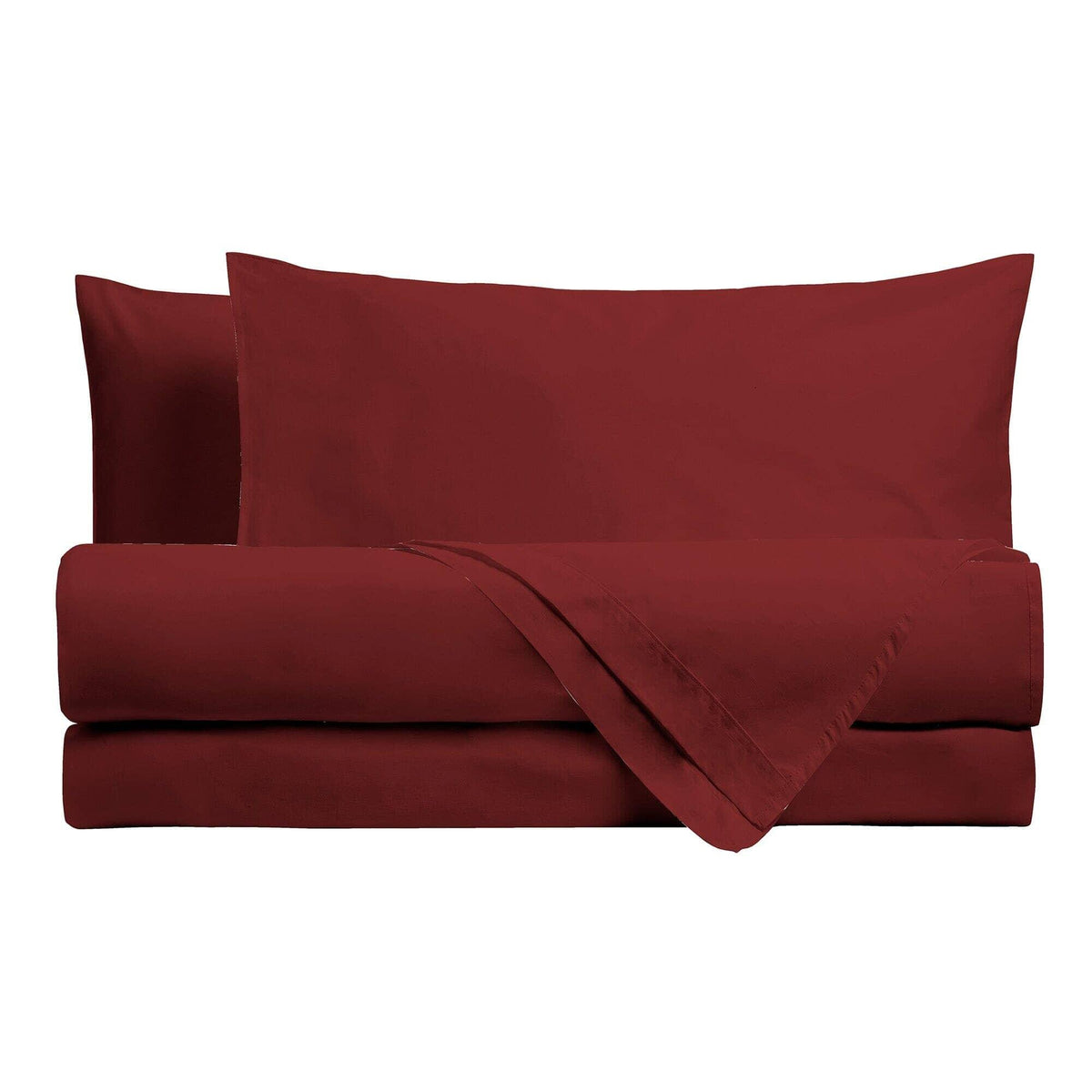 Parure Copripiumino Singolo in Microfibra Softy Yarn - Tinta Unita Bordeaux - Amo La Casa Shop