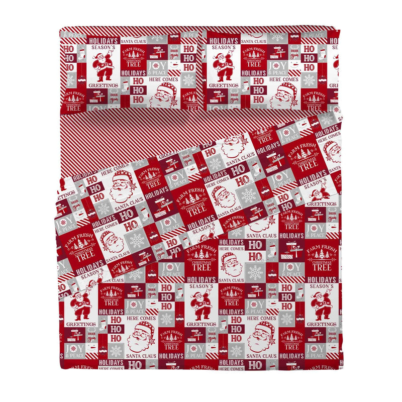 Completo Letto Stampato Ginger Matrimoniale Holiday Patchwork Red - Amo La Casa Shop