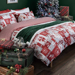 Copripiumino Stampato Ginger Piazza e Mezza Holiday Patchwork Red - Amo La Casa Shop