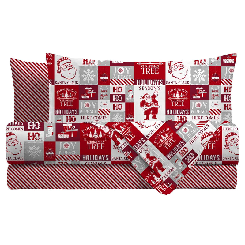 Copripiumino Stampato Ginger Piazza e Mezza Holiday Patchwork Red - Amo La Casa Shop