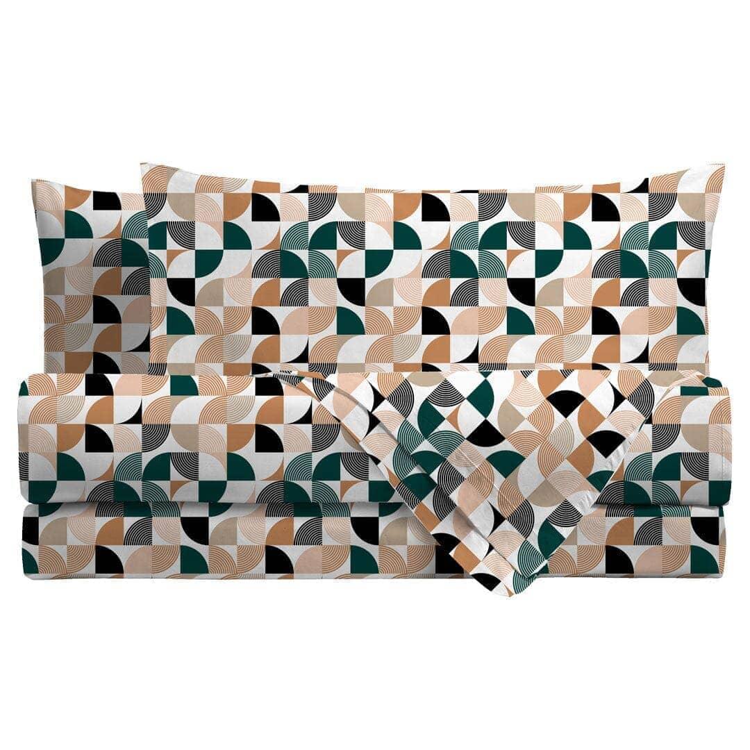 Parure Copripiumino Singolo in Puro Cotone con Stampa Contemporary - Fantasia Ohla Multicolor - Amo La Casa Shop
