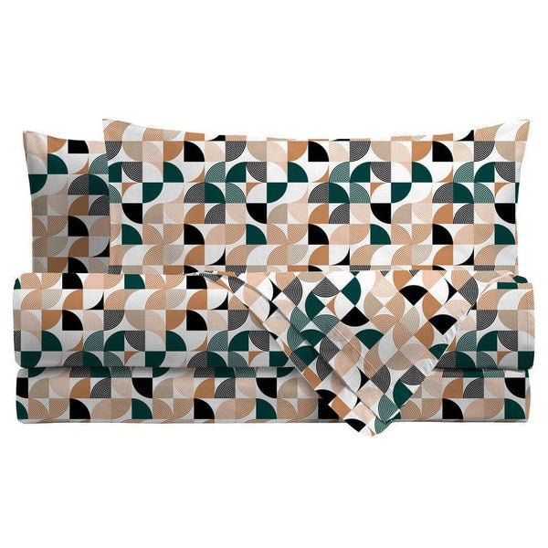 Parure Copripiumino Singolo in Puro Cotone con Stampa Contemporary - Fantasia Ohla Multicolor - Amo La Casa Shop