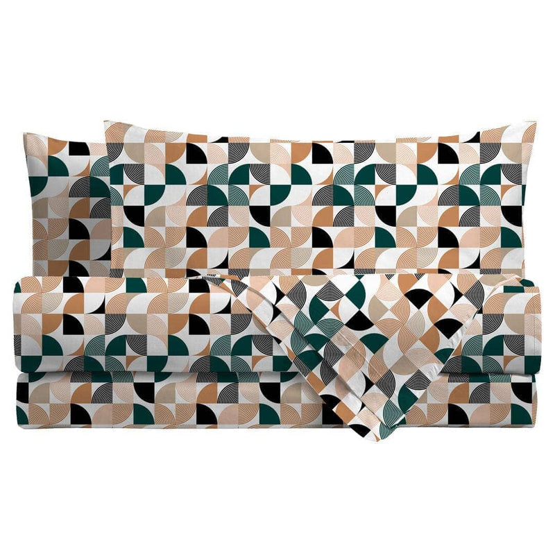 Parure Copripiumino Singolo in Puro Cotone con Stampa Contemporary - Fantasia Ohla Multicolor - Amo La Casa Shop