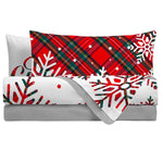 Completo Letto Digitale Piazza e Mezza Tartan Snow Rosso - Amo La Casa Shop