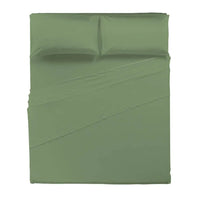 Completo Letto Matrimoniale in Cotone - Tinta Unita Verde - Amo La Casa Shop