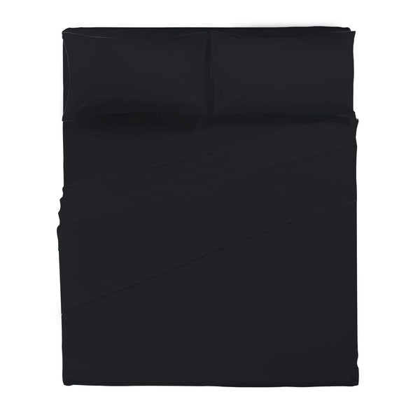 Completo Letto Matrimoniale in Cotone - Tinta Unita Black - Amo La Casa Shop