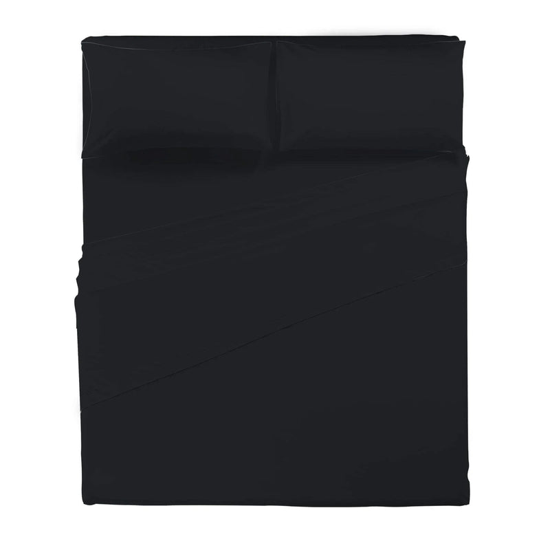 Completo Letto Matrimoniale in Cotone - Tinta Unita Black - Amo La Casa Shop