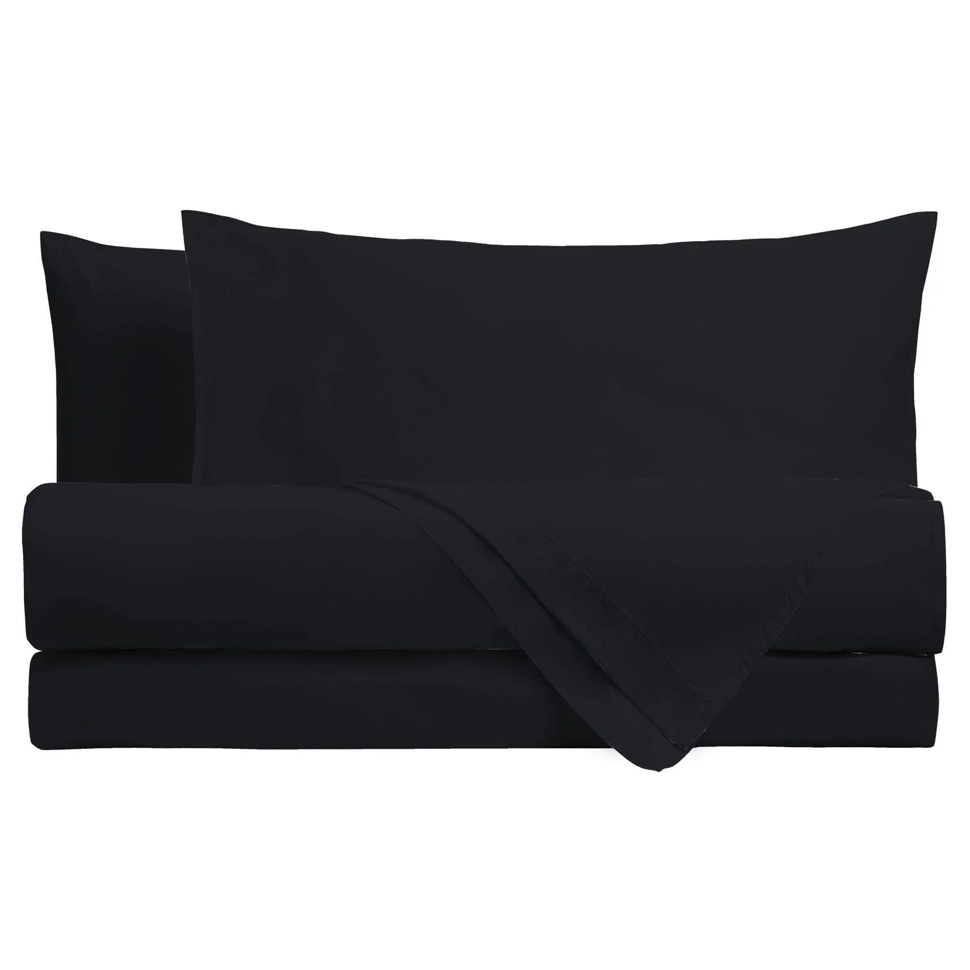 Completo Letto Matrimoniale in Cotone - Tinta Unita Black - Amo La Casa Shop