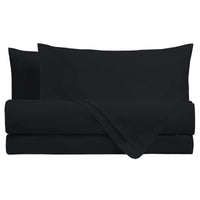 Completo Letto Matrimoniale in Cotone - Tinta Unita Black - Amo La Casa Shop