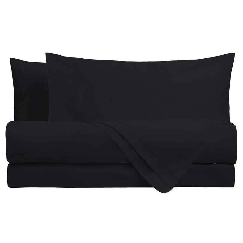 Completo Letto Matrimoniale in Cotone - Tinta Unita Black - Amo La Casa Shop