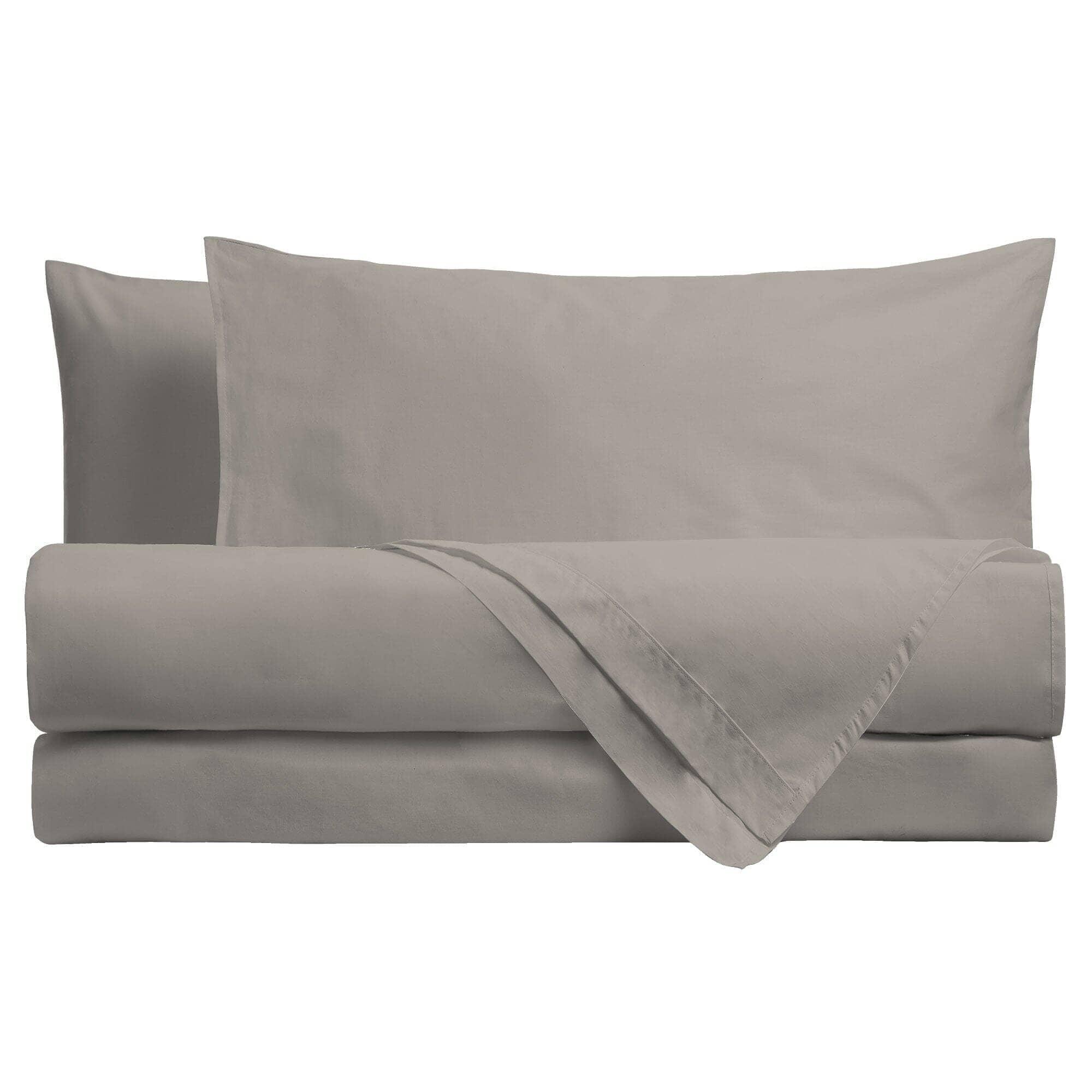 Completo Letto Matrimoniale in Cotone - Tinta Unita Taupe - Amo La Casa Shop