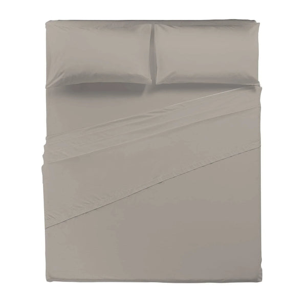 Completo Letto Matrimoniale in Cotone - Tinta Unita Taupe - Amo La Casa Shop