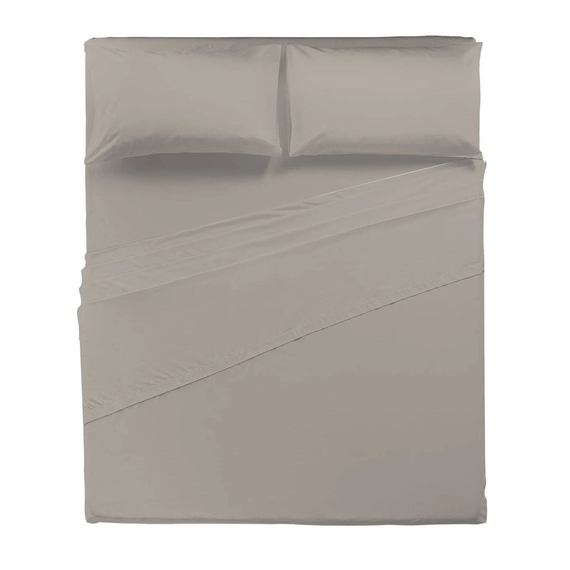 Completo Letto Matrimoniale in Cotone - Tinta Unita Taupe - Amo La Casa Shop