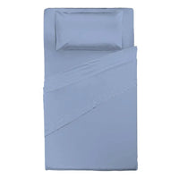 Completo Letto Piazza e Mezza in Cotone - Tinta Unita Azzurro - Amo La Casa Shop