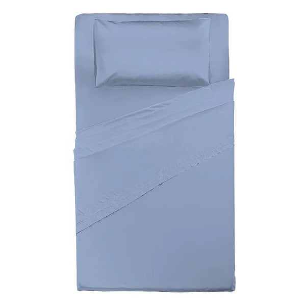 Completo Letto Piazza e Mezza in Cotone - Tinta Unita Azzurro - Amo La Casa Shop