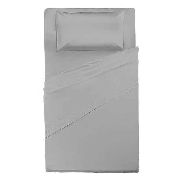 Completo Letto Piazza e Mezza in Cotone - Tinta Unita Grigio Chiaro - Amo La Casa Shop
